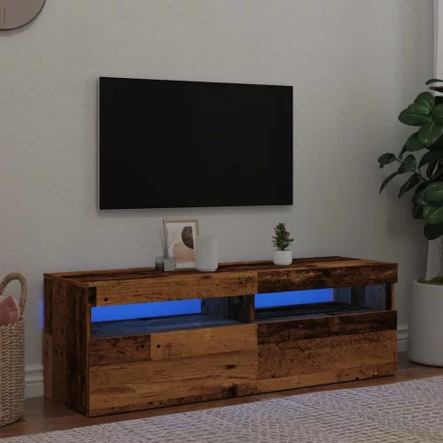 vidaXL antik fa színű szerelt fa TV-szekrény LED-ekkel 120x35x40 cm