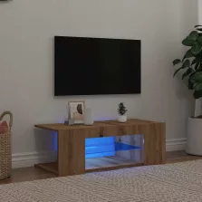   vidaXL kézműves tölgy szerelt fa TV-szekrény LED-ekkel 90x39x30 cm
