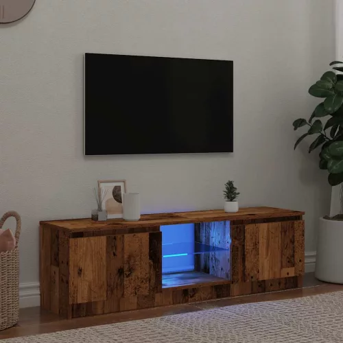 vidaXL antik fa színű szerelt fa TV-szekrény LED-ekkel 140x40x35,5 cm