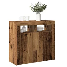   vidaXL antik fa színű szerelt fa tálalószekrény LED-ekkel 80x35x75 cm