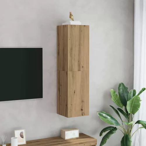 vidaXL kézműves tölgy színű szerelt fa TV-szekrény 30,5 x 30 x 110 cm