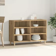   vidaXL kézműves tölgy színű szerelt fa tálalószekrény 103,5x35x70 cm