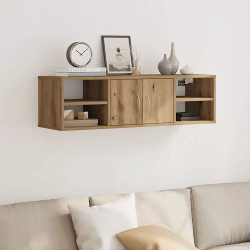 vidaXL kézműves tölgy színű szerelt fa faliszekrény 101x30x29 cm