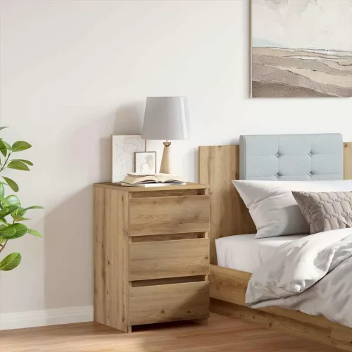 vidaXL kézműves tölgy színű szerelt fa éjjeliszekrény 40x35x62,5 cm