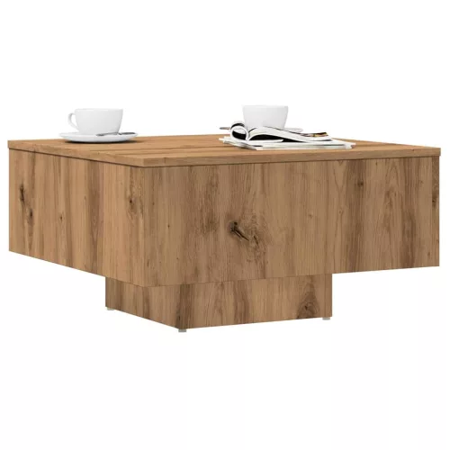 vidaXL kézműves tölgy színű szerelt fa dohányzóasztal 60x60x31,5 cm