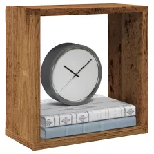   vidaXL 2 db antik fa színű szerelt fa fali kockapolc 30x15x30 cm