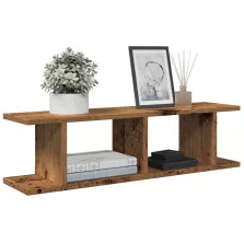   vidaXL 2 db antik fa színű szerelt fa fali polc 75 x 18 x 20 cm