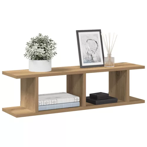 vidaXL 2 db kézműves tölgy színű szerelt fa fali polc 75 x 18 x 20 cm