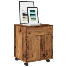   vidaXL antik fa színű szerelt fa kerekes szekrény 45 x 38 x 54 cm
