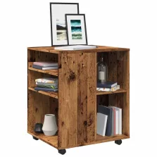   vidaXL antik fa színű szerelt fa kerekes szekrény 60 x 53 x 72 cm