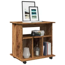  vidaXL antik fa színű szerelt fa kerekes szekrény 60 x 45 x 60 cm