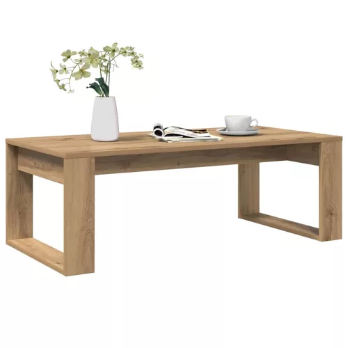 vidaXL kézműves tölgy színű szerelt fa dohányzóasztal 102 x 50 x 35 cm