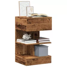   vidaXL éjjeliszekrények 2 db Régi fa 40x35x65 cm Gépesített fa