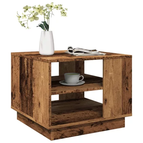 vidaXL antik fa színű szerelt fa dohányzóasztal 55 x 55 x 42 cm