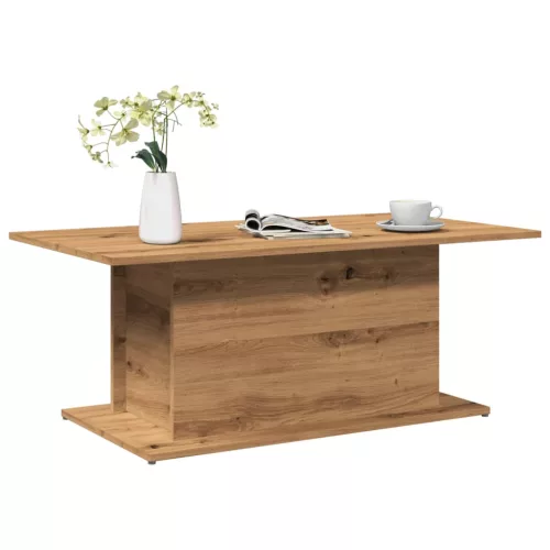 vidaXL kézműves tölgy színű szerelt fa dohányzóasztal 102x55,5x40 cm