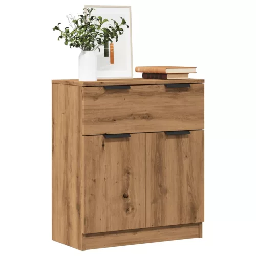 vidaXL kézműves tölgy színű szerelt fa tálalószekrény 60 x 30 x 70 cm