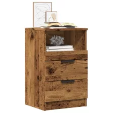   vidaXL 2 db antik fa színű szerelt fa éjjeliszekrény 40 x 36 x 65 cm