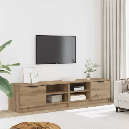 vidaXL 2 db barna tölgy színű szerelt fa TV-szekrény 80x35x36,5 cm