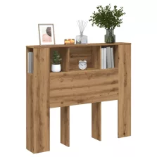   vidaXL kézműves tölgyszínű szerelt fa LED-es fejtámla 120x18,5x103,5cm