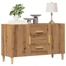   vidaXL kézműves tölgy színű szerelt fa tálalószekrény 100 x 36 x 60 cm