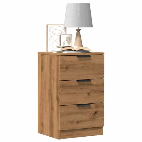 vidaXL 2 db kézműves tölgy színű szerelt fa éjjeliszekrény 40x36x65 cm