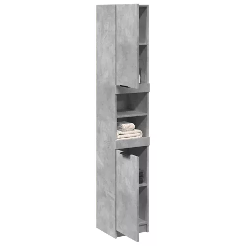 vidaXL betonszürke szerelt fa fürdőszobaszekrény 32x34x188,5 cm