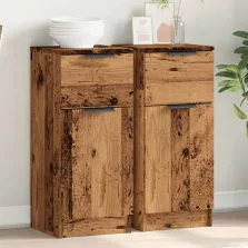   vidaXL 2 db antik fa színű szerelt fa tálalószekrény 30 x 30 x 70 cm