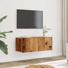   vidaXL 2 db antik fa színű falra szerelhető TV-szekrény 80 x 30 x 30cm