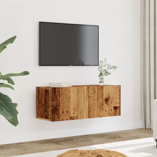 vidaXL 2 db antik fa színű falra szerelhető TV-szekrény 80 x 30 x 30cm