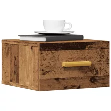   vidaXL 2 db kézműves tölgy falra szerelhető éjjeliszekrény 35x35x20 cm