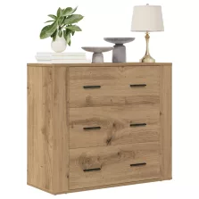  vidaXL kézműves tölgy színű szerelt fa tálalószekrény 80 x 33 x 70 cm
