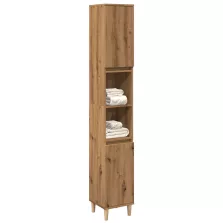   vidaXL kézműves tölgy színű szerelt fa fürdőszobaszekrény 30x30x190 cm