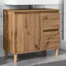   vidaXL kézműves tölgy színű mosdószekrény 65 x 33 x 60 cm