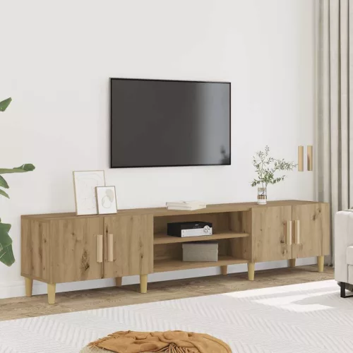 vidaXL kézműves tölgy színű szerelt fa TV-szekrény 180 x 31,5 x 40 cm