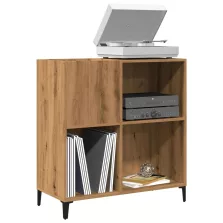   vidaXL kézműves tölgy színű szerelt fa hanglemezszekrény 84,5x38x89 cm