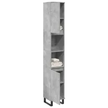   vidaXL betonszürke szerelt fa fürdőszobaszekrény 30 x 30 x 190 cm
