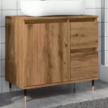   vidaXL kézműves tölgy színű szerelt fa fürdőszobaszekrény 65x33x60 cm