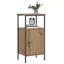   vidaXL 2 db kézműves tölgy színű szerelt fa éjjeliszekrény 41x31x80 cm