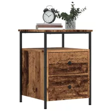   vidaXL 2 db antik fa színű szerelt fa éjjeliszekrény 44 x 45 x 60 cm