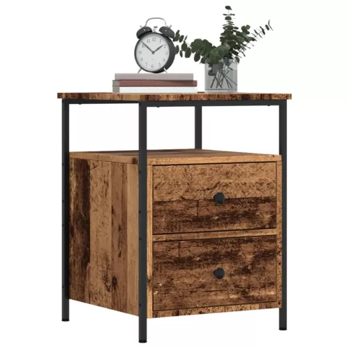 vidaXL 2 db antik fa színű szerelt fa éjjeliszekrény 44 x 45 x 60 cm