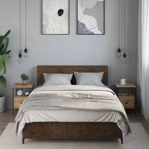 vidaXL 2 db kézműves tölgy színű szerelt fa éjjeliszekrény 34x36x50 cm