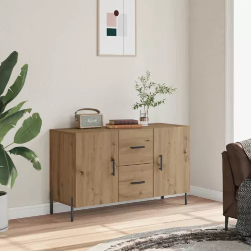vidaXL kézműves tölgy színű szerelt fa tálalószekrény 100 x 36 x 60 cm