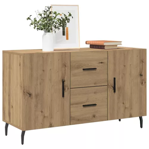 vidaXL kézműves tölgy színű szerelt fa tálalószekrény 100 x 36 x 60 cm