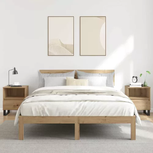 vidaXL 2 db kézműves tölgy színű éjjeliszekrény 40 x 35 x 50 cm