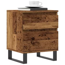   vidaXL 2 db antik fa színű szerelt fa éjjeliszekrény 40 x 35 x 50 cm