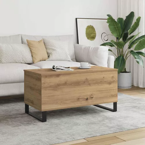 vidaXL kézműves tölgy színű szerelt fa dohányzóasztal 90x44,5x45 cm