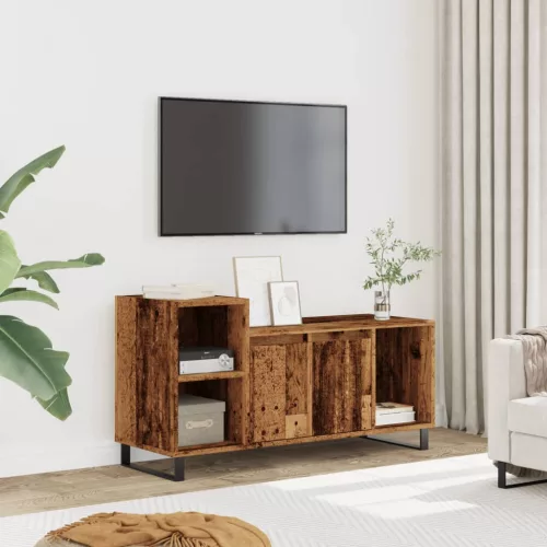 vidaXL antik fa színű szerelt fa TV-szekrény 100x35x55 cm