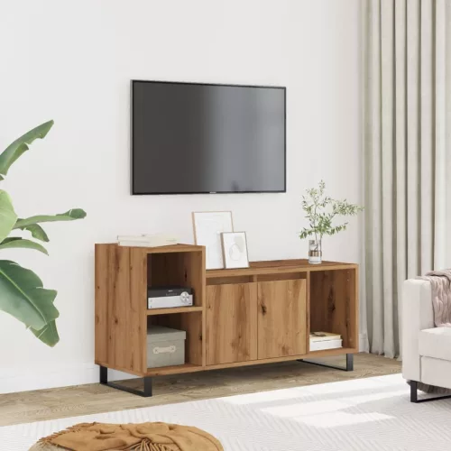 vidaXL kézműves tölgy színű szerelt fa TV-szekrény 100x35x55 cm
