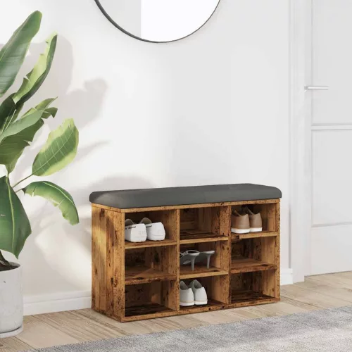 vidaXL antik fa szerelt fa cipőtároló pad 82x32x50 cm
