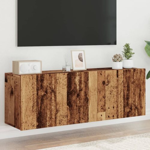 vidaXL 2 db antik fa színű falra szerelhető TV-szekrény 60 x 30 x 41cm